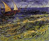 Marie Paintings - Seascape at Saintes Maries 2 by Vincent van Gogh